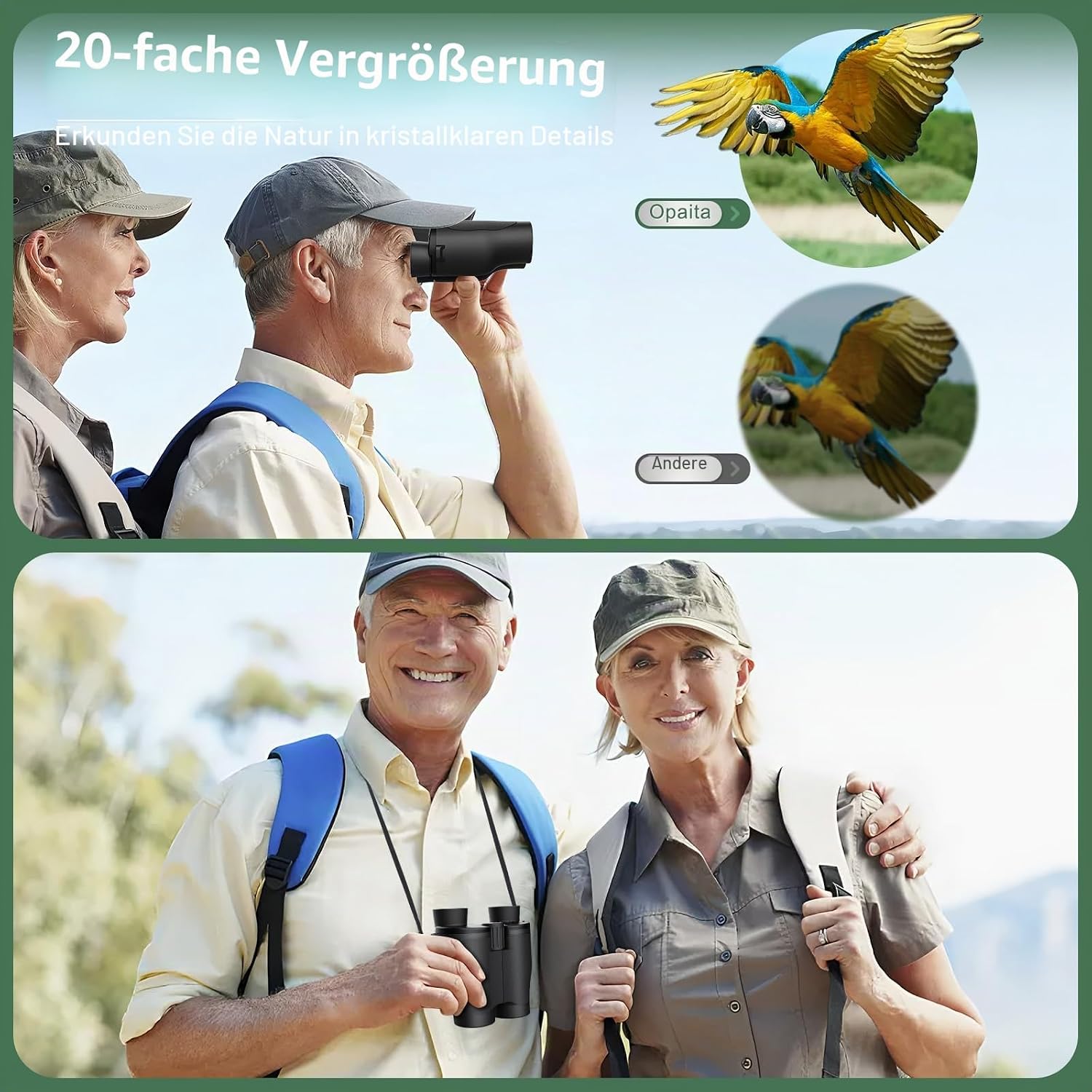 Detalle 2 de Opaita 20x32 Kompaktfernglas für Vogelbeobachtung
