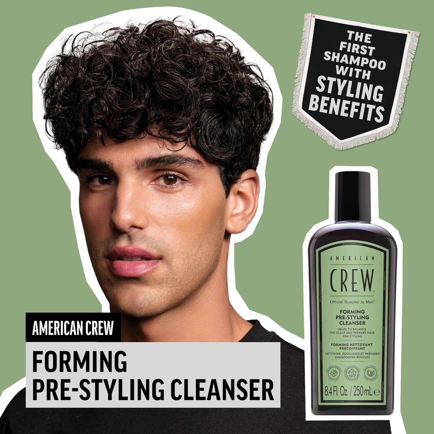 Thumbnail 1 de American Crew Forming Pre-Styling Shampoo: shampoo vegano per capelli ricci uomo, 250ml