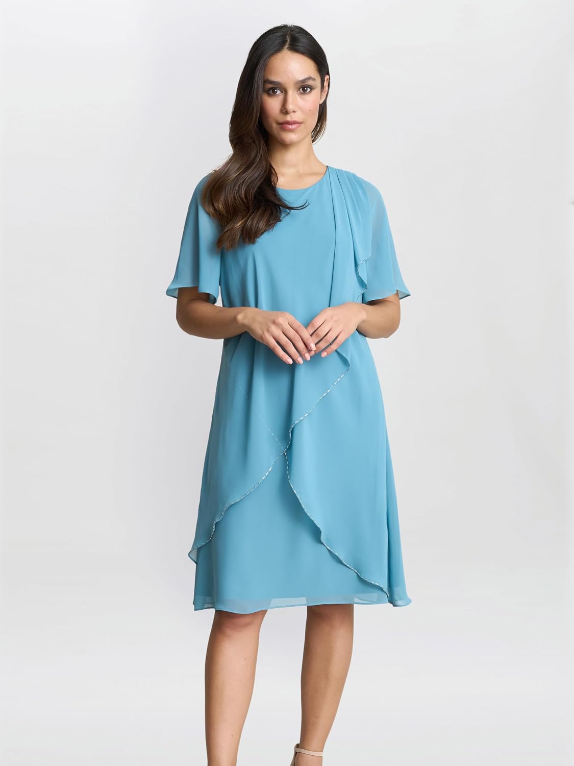 Detalle 2 de Gina Bacconi Blue Floral Tier Dress Cocktail Dress