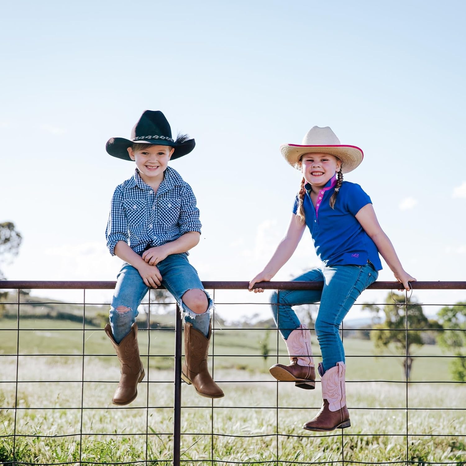 Thumbnail 4 de Rollda Kids Cowboy Boots for Boys & Girls — Vintage Embroidery, Square Toe, Walking Heel