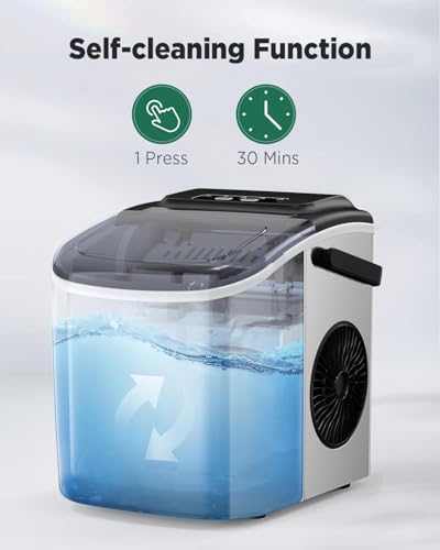 Detalle 2 de Silonn Countertop Ice Maker: 9 Bullet Ice in 6 Minutes, 12 kg Daily