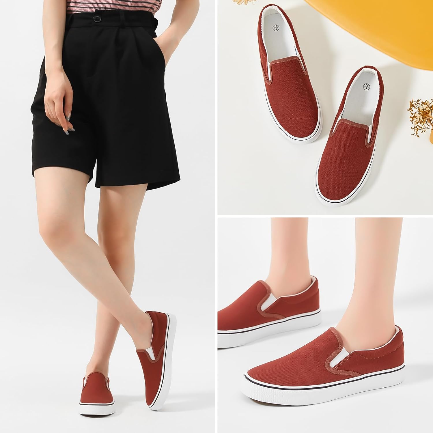 Thumbnail 4 de Women's Slip-On Canvas Sneakers Loafers: Non-Slip, Breathable & Easy on The Go