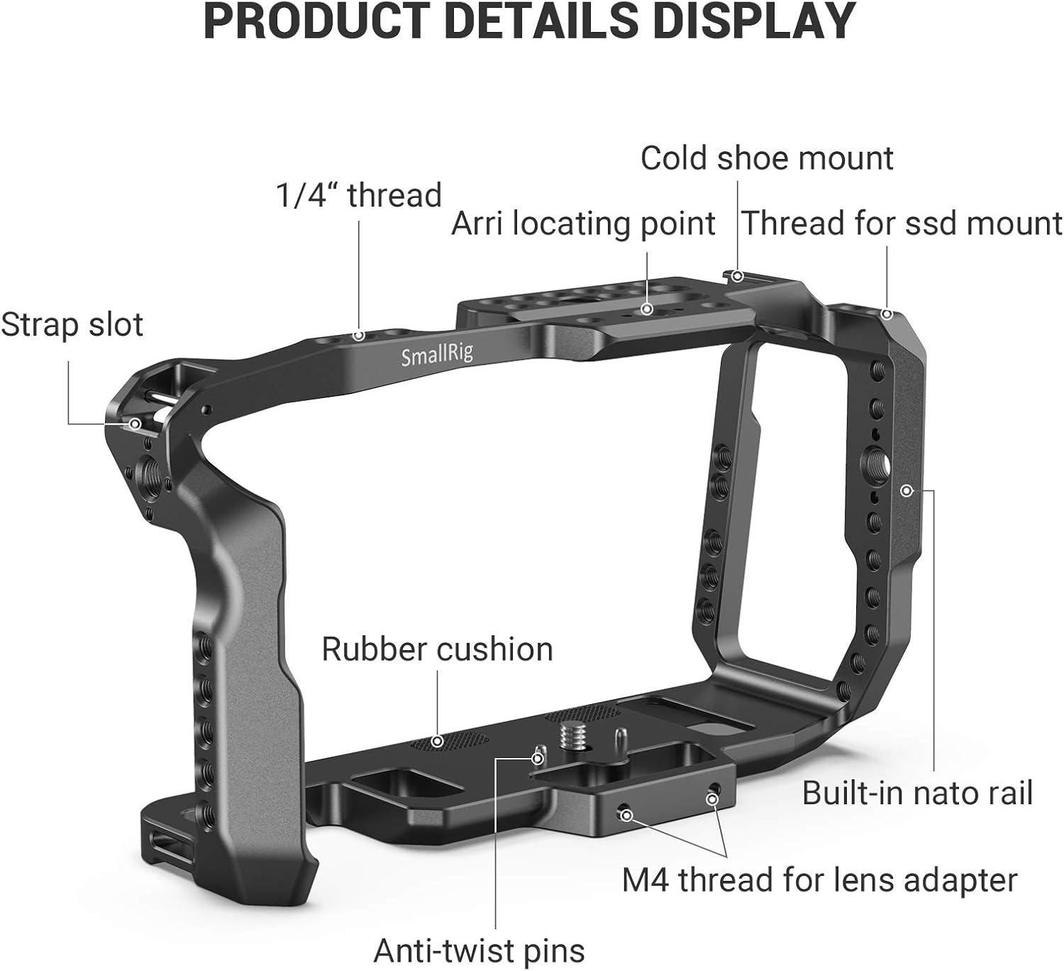 Detalle de (New Version) SmallRig 2203B Cage for Blackmagic Pocket Cinema Camera 4K & 6K with Anti-twist Mechanism