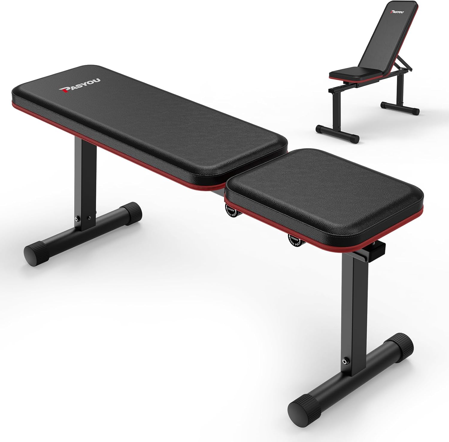 PASYOU Banc de musculation 2 en 1 avec 5 inclinaisons (0° à 90°) pour entraînement à domicile