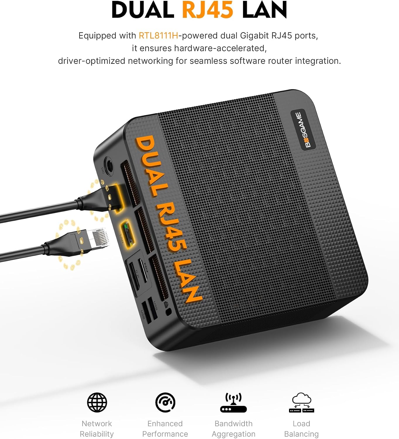 Thumbnail 6 de Bosgame E2 Mini PC with Ryzen 5 3550H: 16GB RAM, 512GB SSD, Triple 4K Display