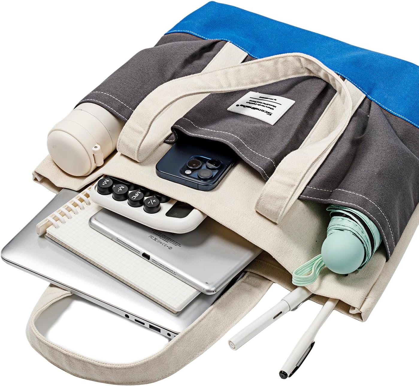 Detalle de SEPWIK Heavy Duty Canvas Tote Bag review: durable 15L carry-all for work, gym or travel