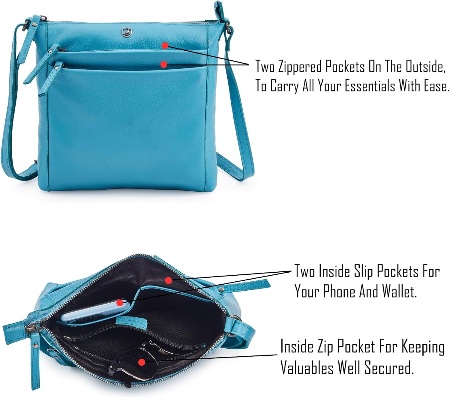 Detalle de Cochoa Leather Crossbody Bags for Women: Small Genuine Nappa Purses