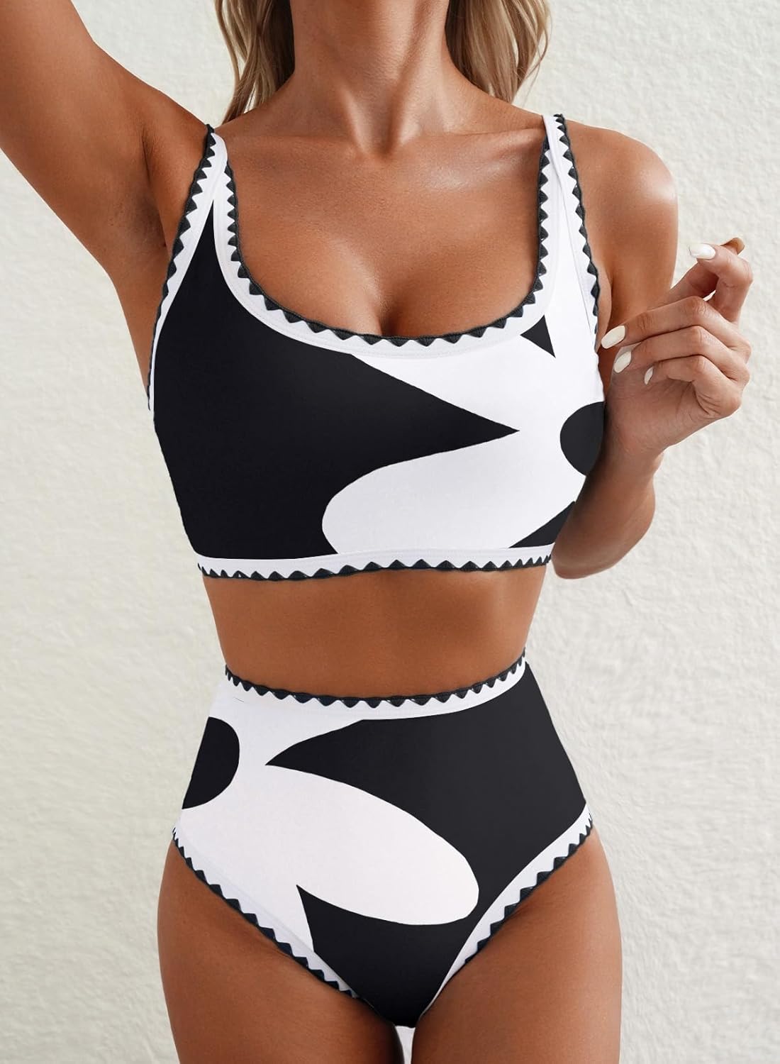 Thumbnail 3 de Herseas Floral Print Whip Stitch 2-Piece High-Waisted Bikini Set