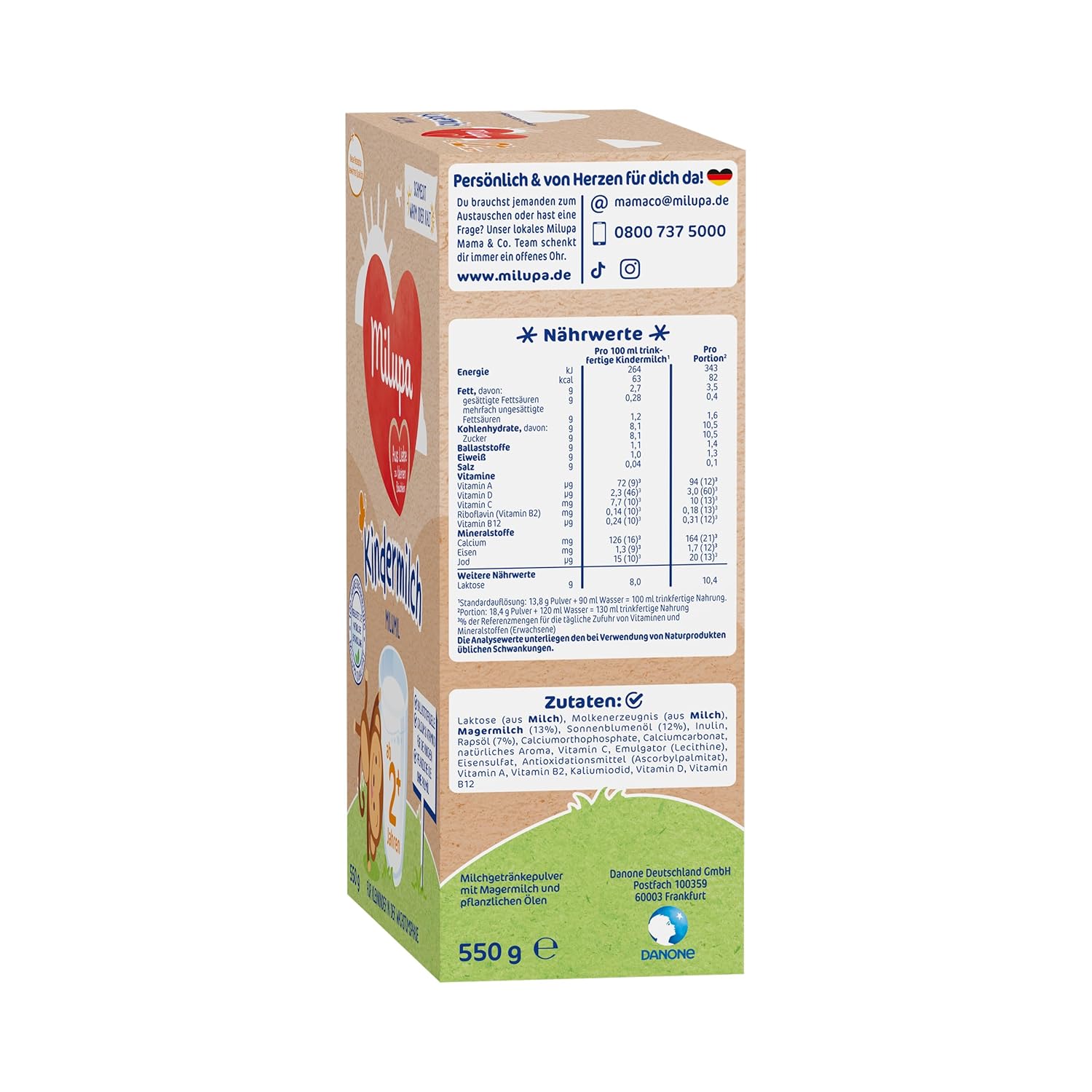 Thumbnail 1 de Milupa Milumil Kindermilch 2+ – Ab 1 Jahr, 5 x 550 g: Begleiter durch die Wachstumsphase