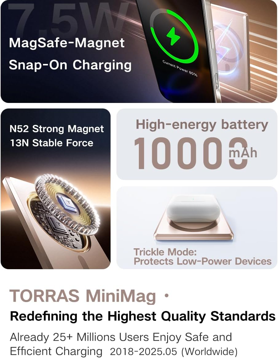 Detalle de TORRAS MiniMag 10000mAh MagSafe power bank