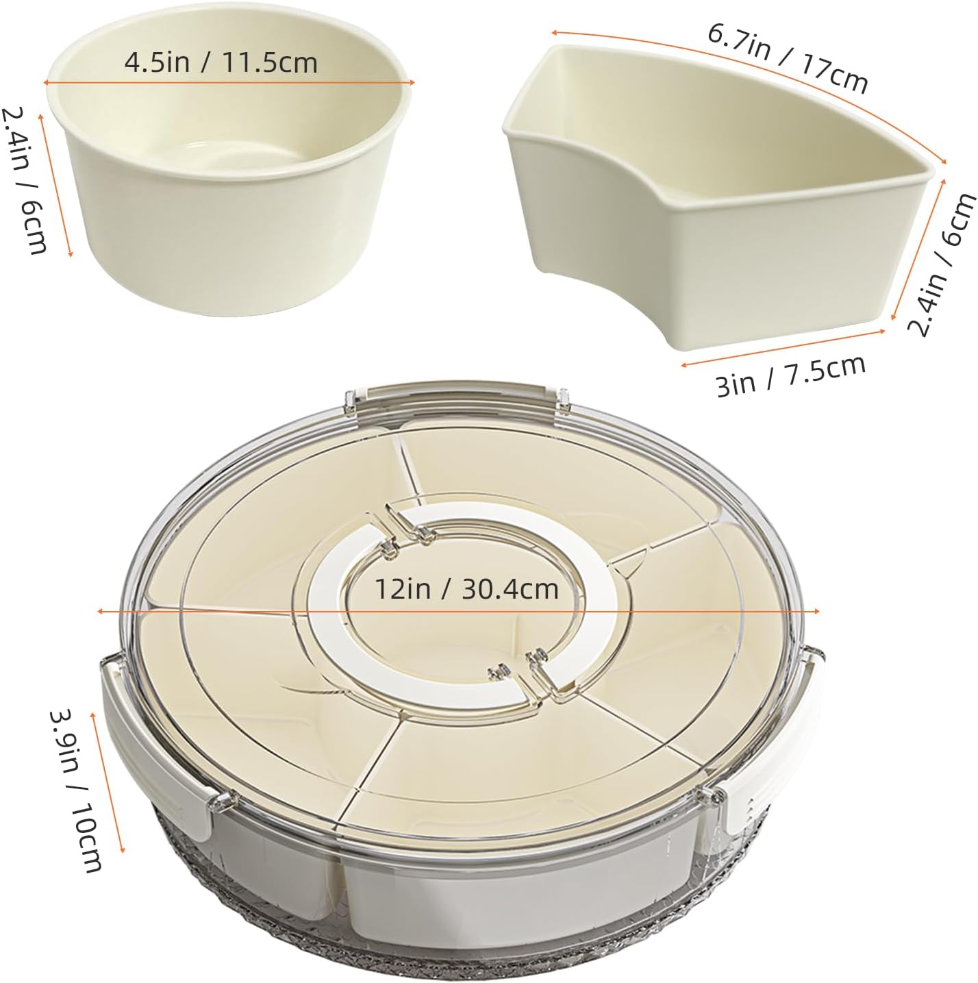 Thumbnail 6 de riyeloi Divided Serving Tray 6-Compartment