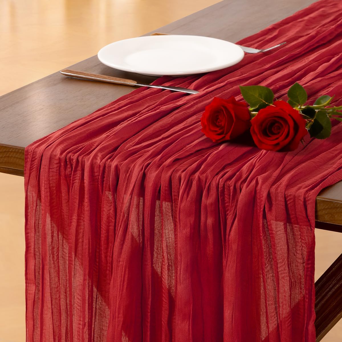 Detalle de Socomi 120-inch Red Table Runner