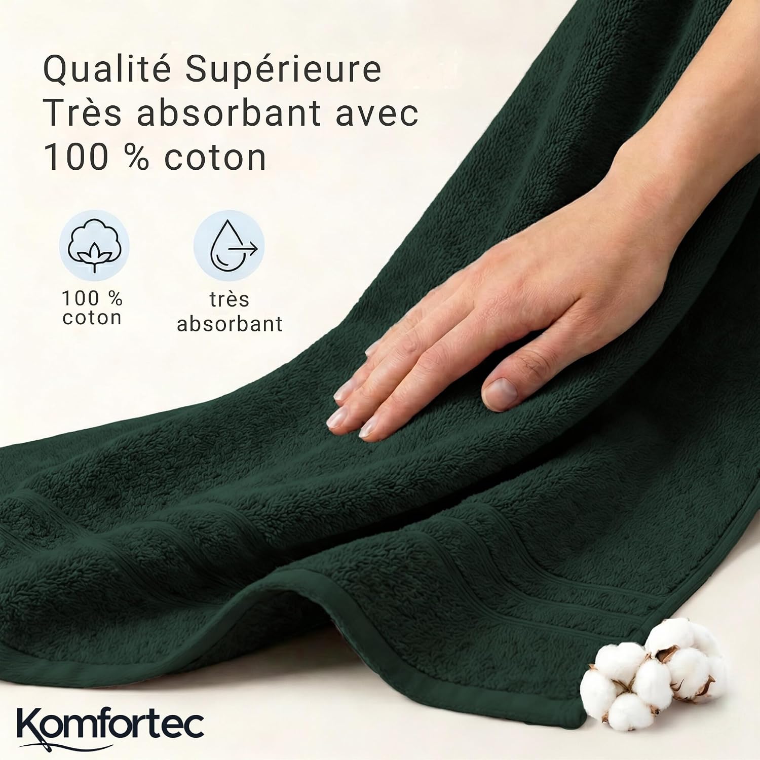 Thumbnail 3 de Komfortec Serviettes Sauna 80 x 200 cm
