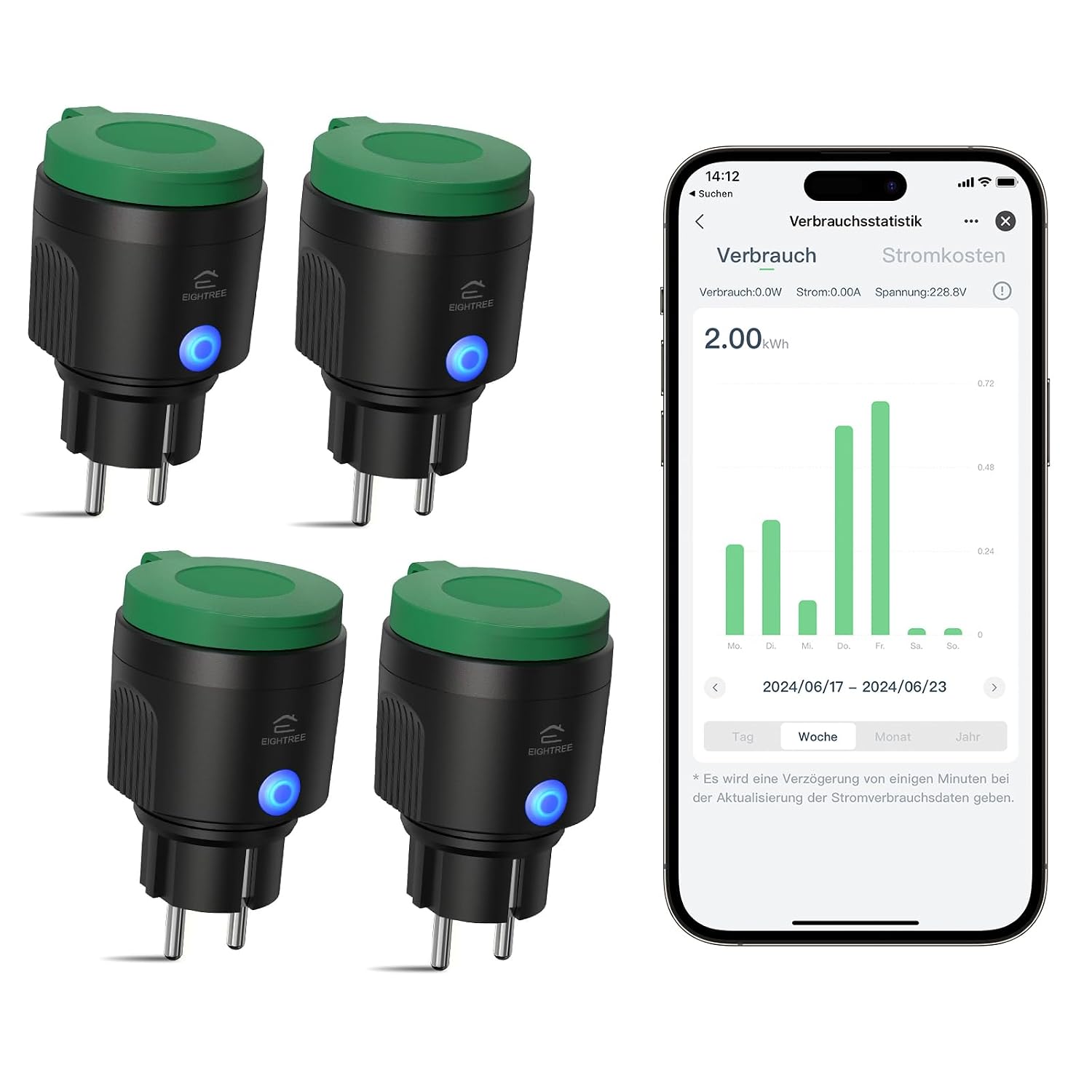 Detalle de EIGHTREE WLAN Steckdose Outdoor IP44 🔌