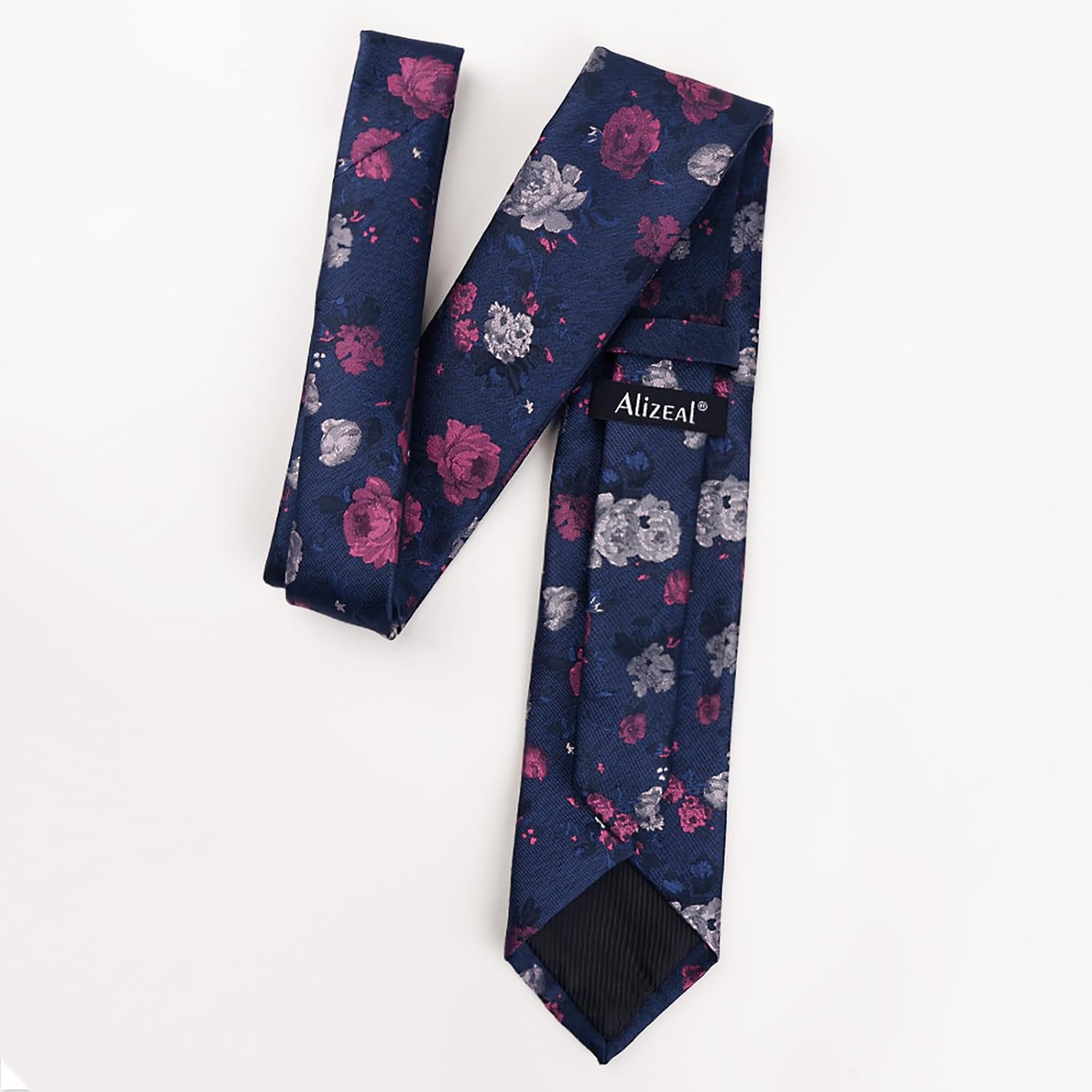 Thumbnail 1 de Alizeal Floral Pattern Tie with Pocket Square Set for Smart Casual to Formal Occasions