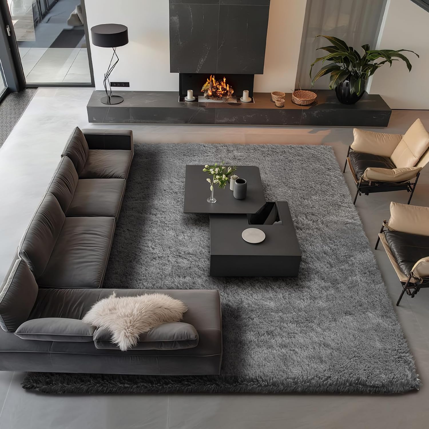 Thumbnail 2 de Ophanie Area Rug 9x12 Gray Shag ๐