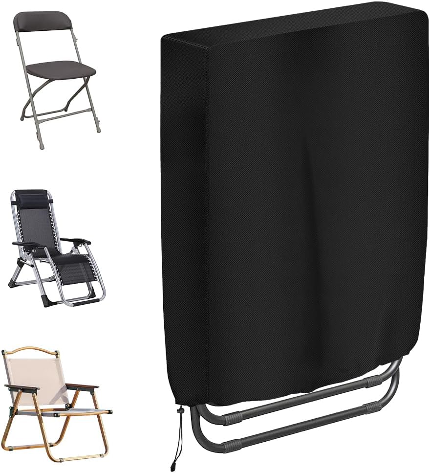 Detalle de OFFCUP A-6029916 Folding Chair Cover, 210D Oxford Fabric, Waterproof, Black
