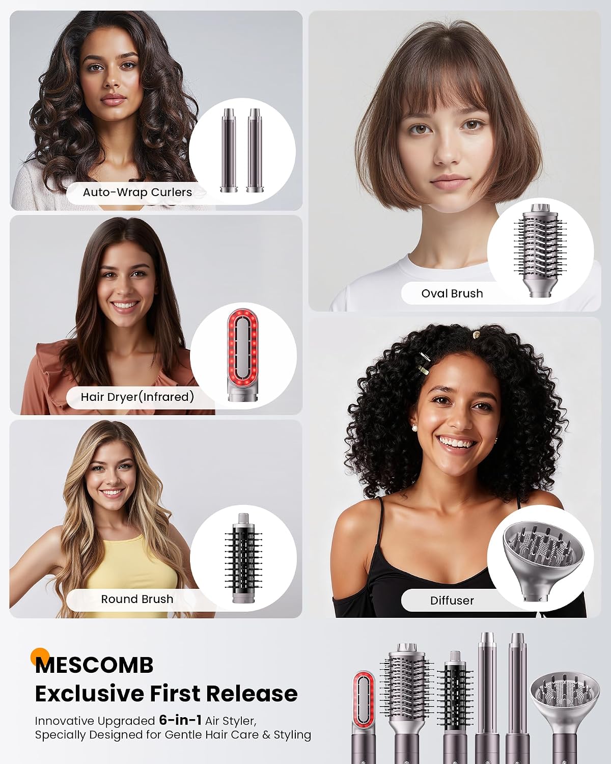 Thumbnail 1 de MESCOMB Upgraded Hot Air Styler 6-in-1 💇♀