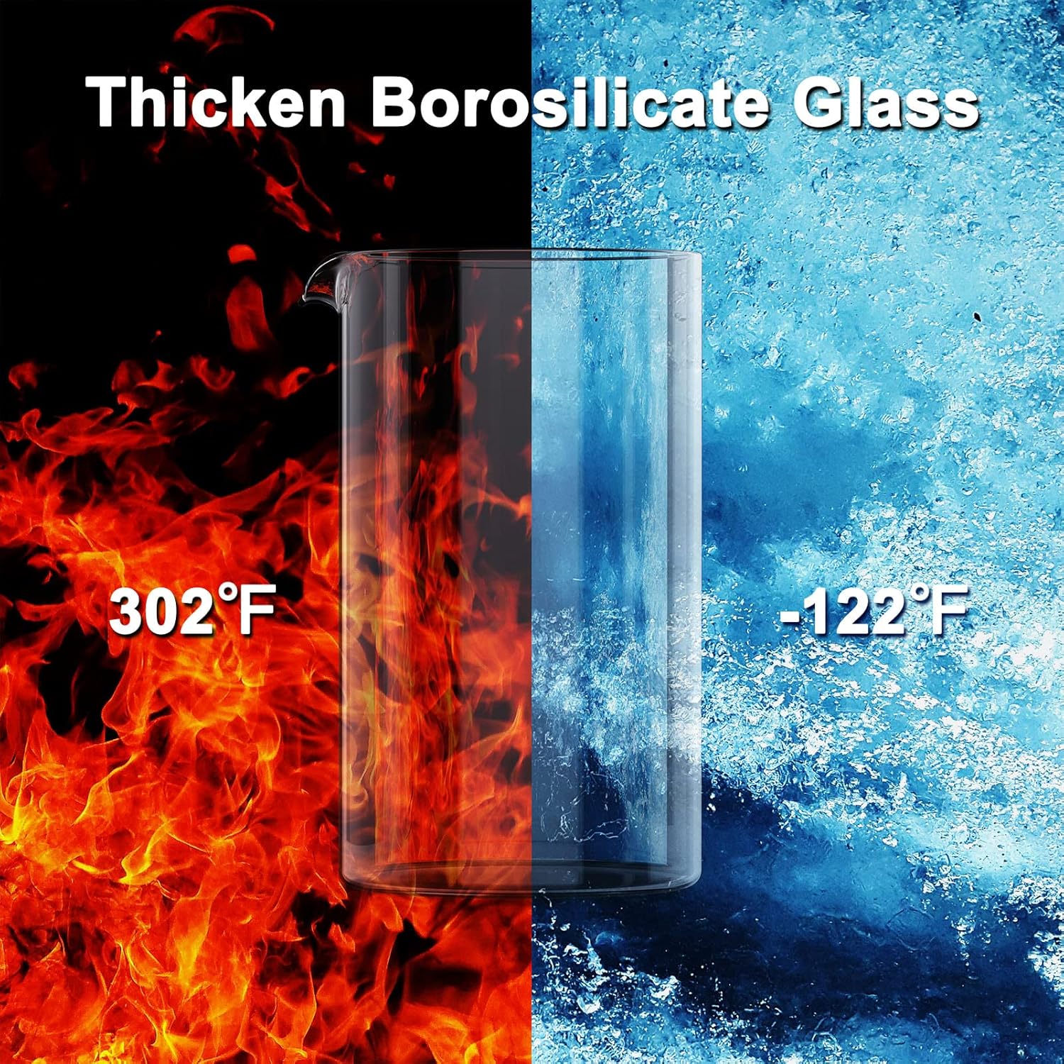 Thumbnail 4 de RAINBEAN Cafetiere Coffee Press 4 Cups/600ml — Glass French Press with 3-Level Filtration