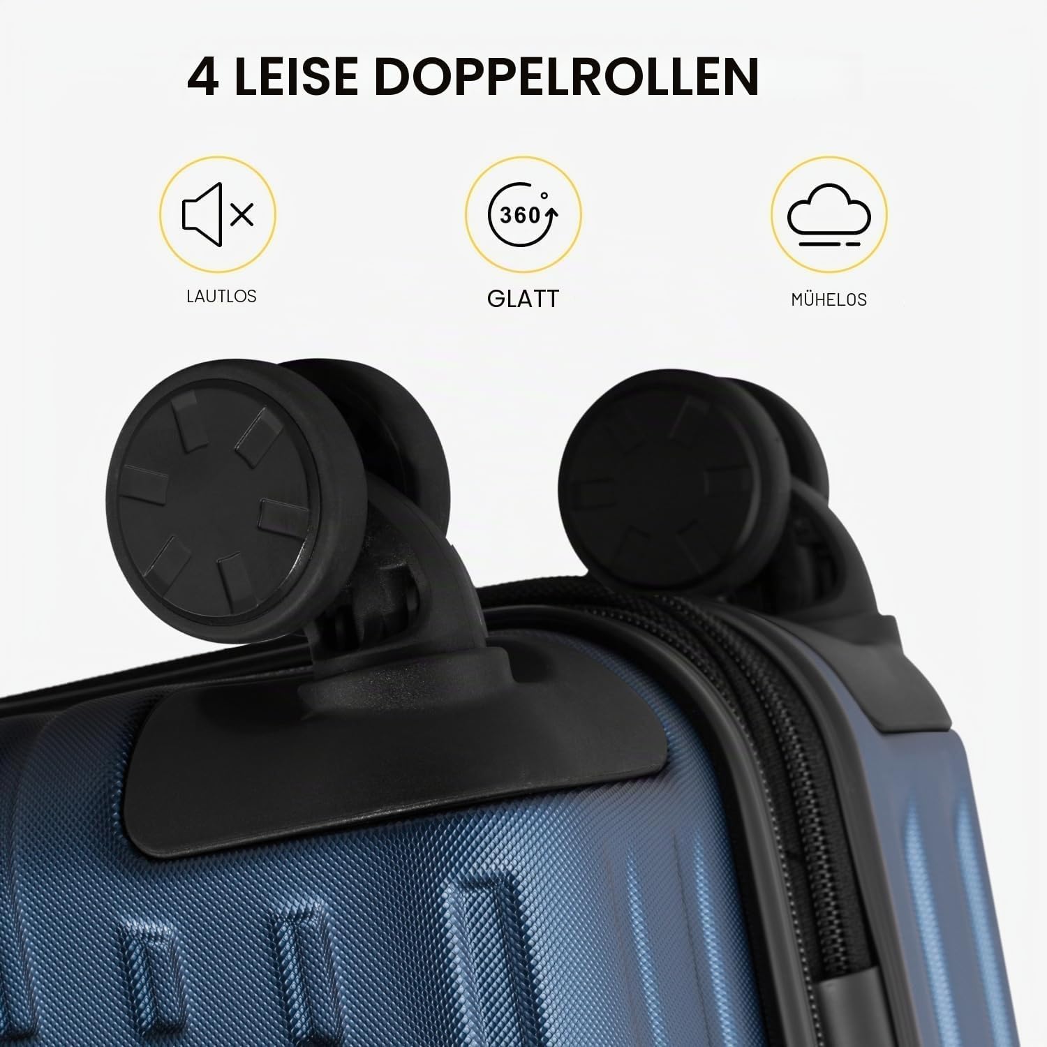 Detalle 2 de LEVEL8 Koffer Trolleys Hartschalen 55,5 cm • ABS+PC, TSA, 36 L, Blau