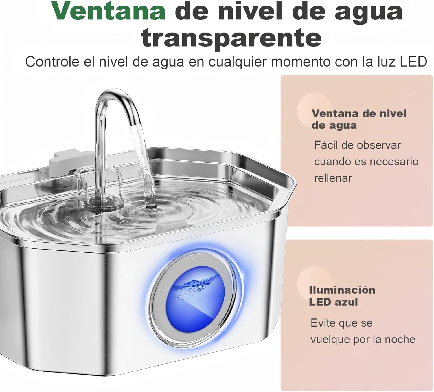 Thumbnail 4 de APAUk 3.2L Fuente para Gatos Acero Inoxidable