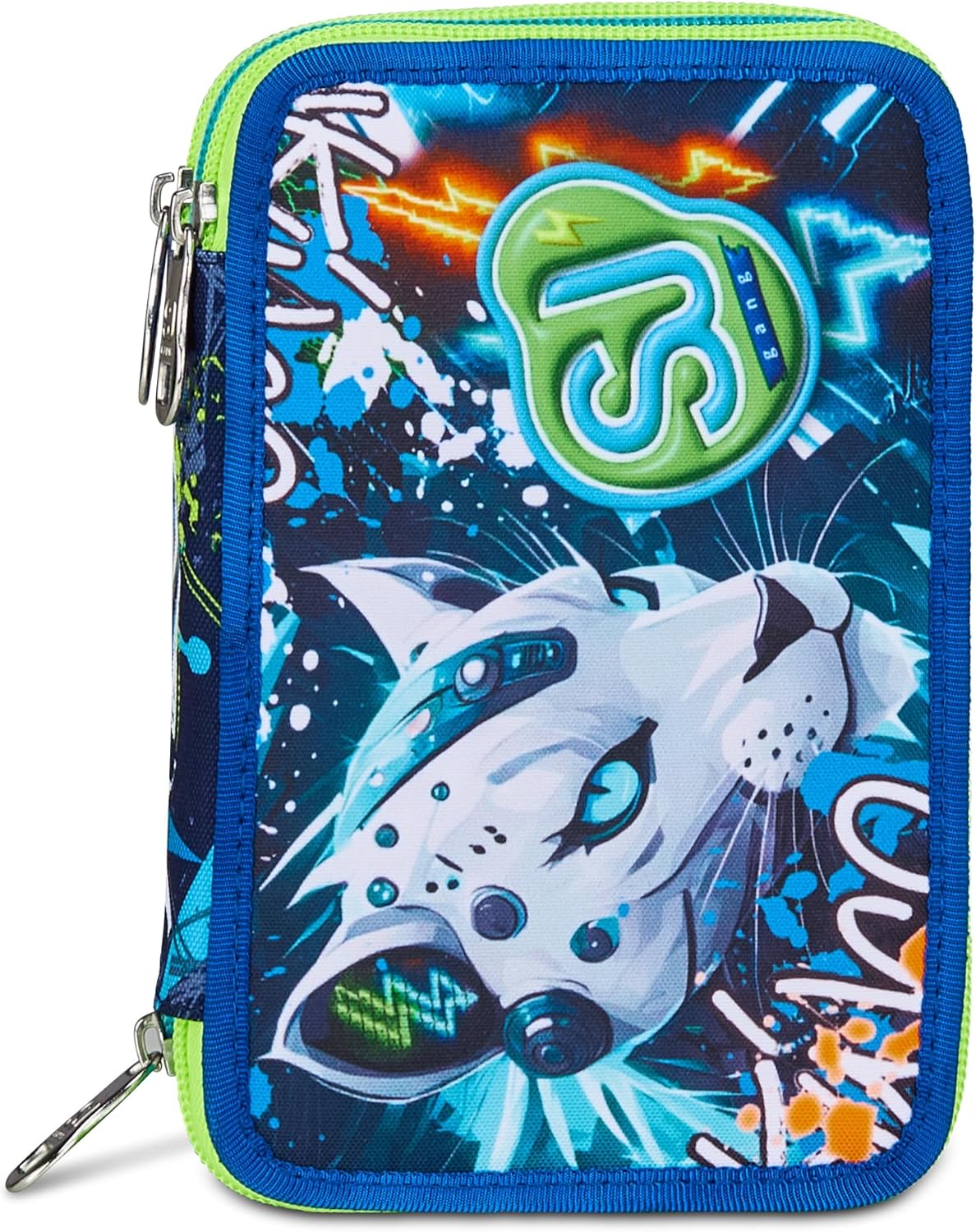 Thumbnail 5 de Trousse scolaire triple compartiment SJ GANG STYLE JAM GANG, 3 zips, bleu, avec stylets, crayons et accessoires