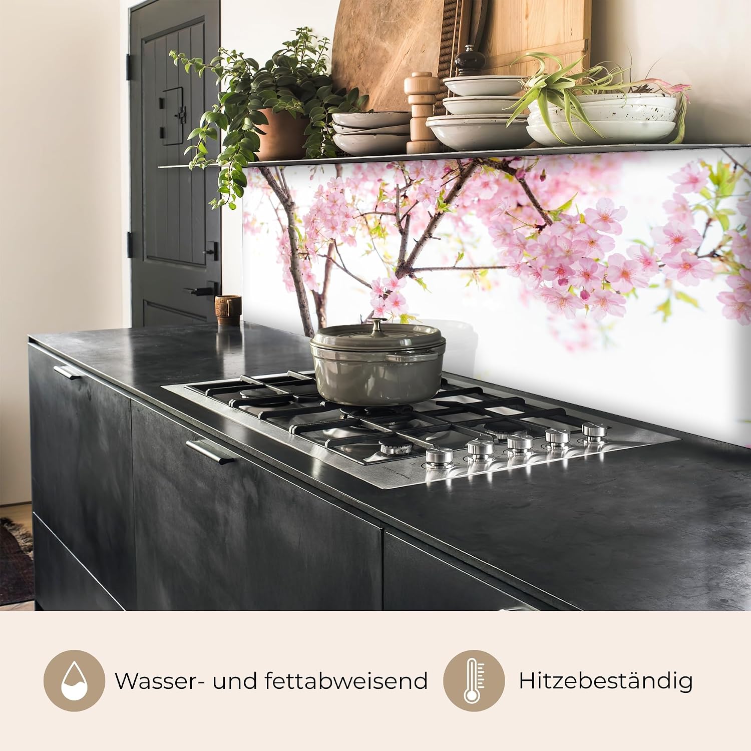 Thumbnail 6 de KitchenYeah Spritzschutz Küche 60×150 cm – selbstklebende Küchenrückwand mit Sakura-Motiv (Kirschblüte)