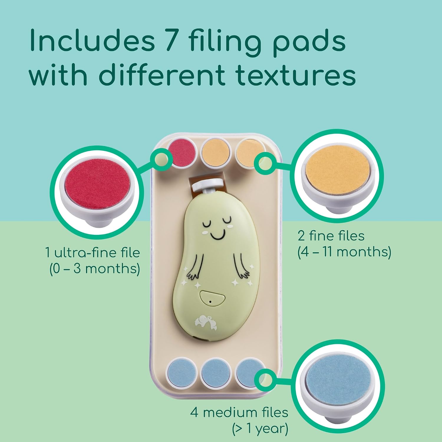 Thumbnail 2 de Bébéconfort Electric Baby Nail File (from birth) with 7 textured files, LED light and USB‑C charging