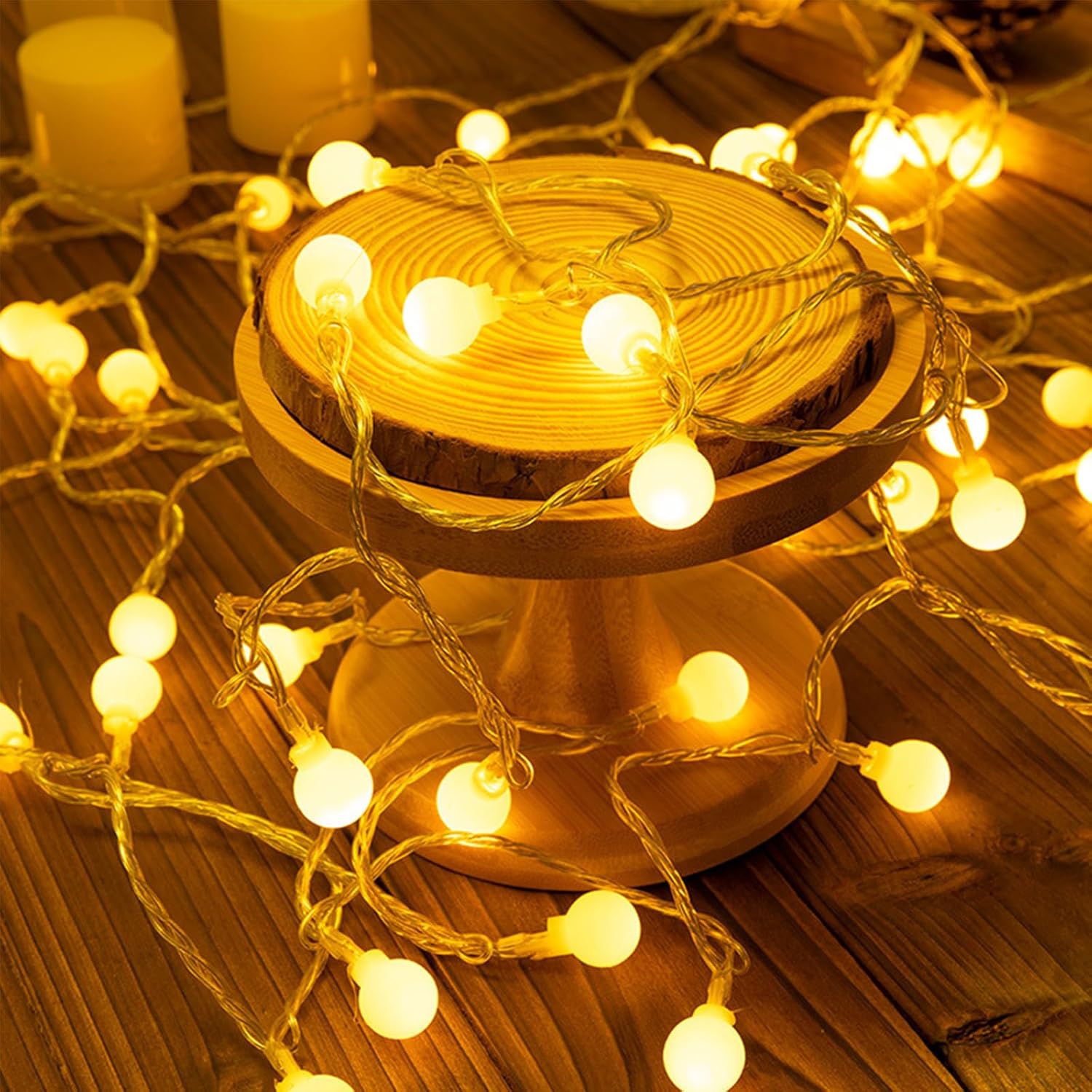 Thumbnail 4 de Kaleora LED Kugel-Lichterkette 6 m | 40 LED Warmweiß Kugeln, USB/Batterie, Innen & Außen geeignet