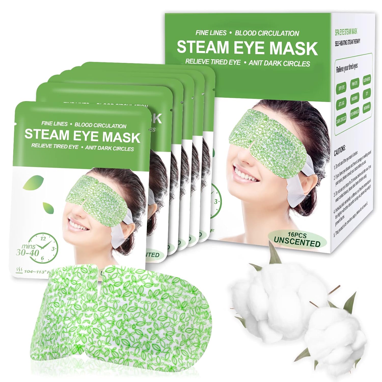 Steam Eye Masks 16-Pack Self-Heating for Dry Eyes 😴