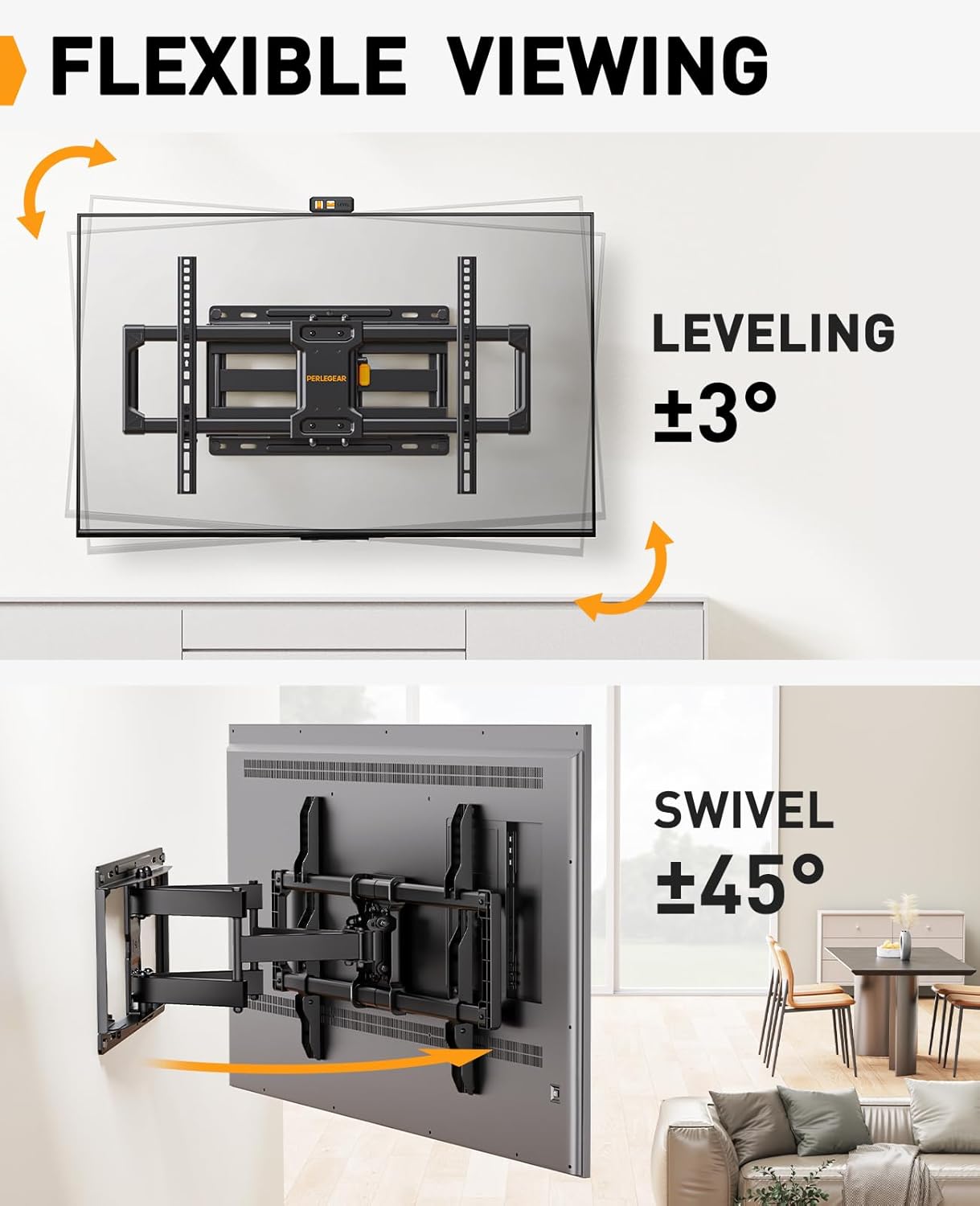 Thumbnail 4 de Perlegear PGLF12 TV Wall Mount 132 lbs