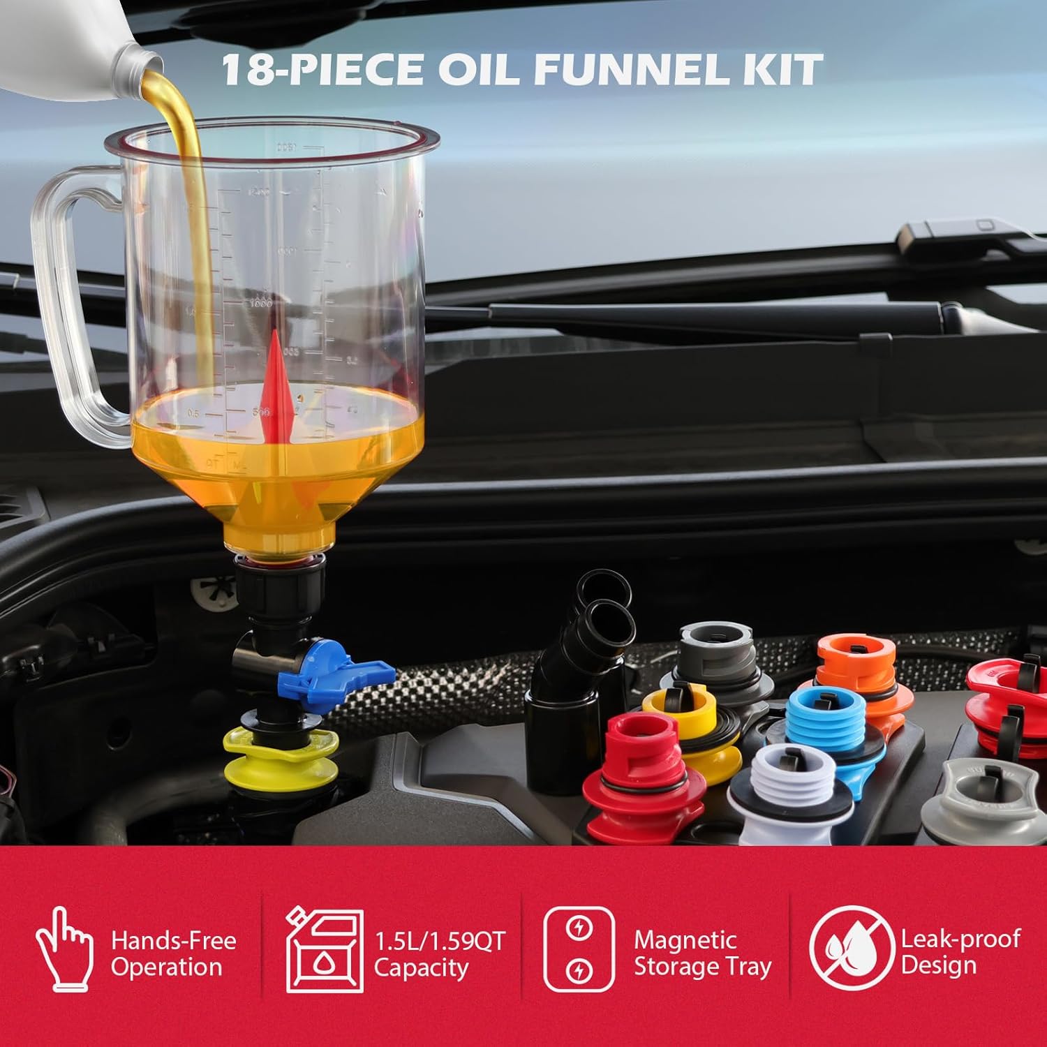 Detalle 2 de 18-Piece Oil Funnel Kit 1.5L