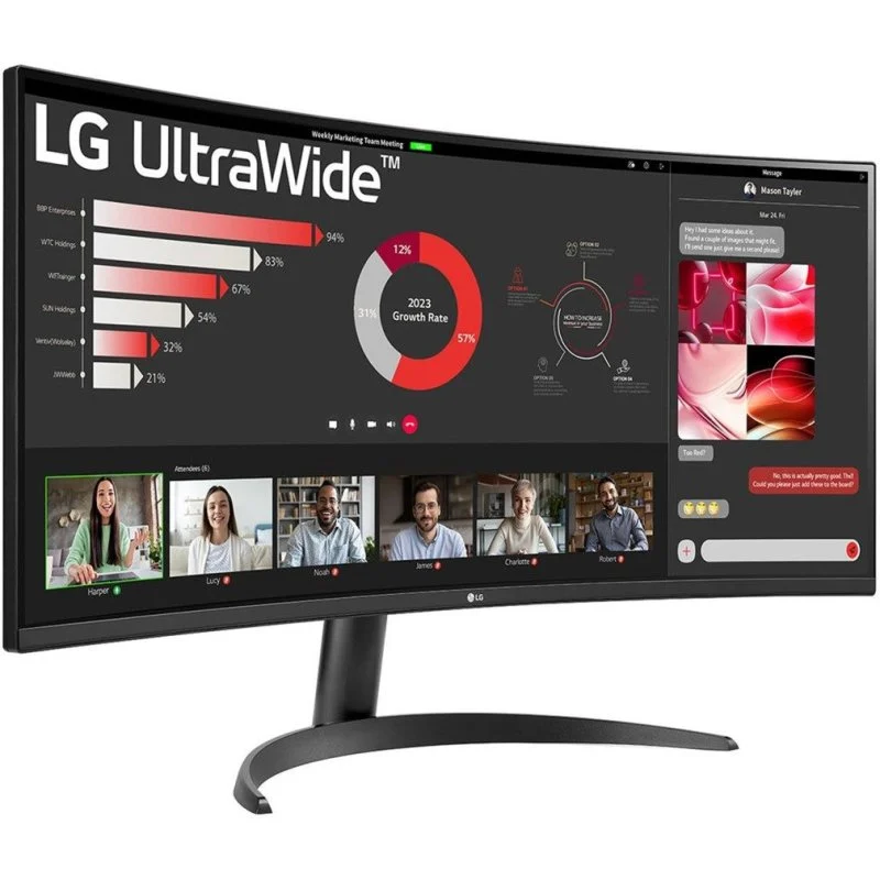 Thumbnail 2 de LG 34WR50QK‑B 34" UltraWide QHD 100 Hz FreeSync Curvo