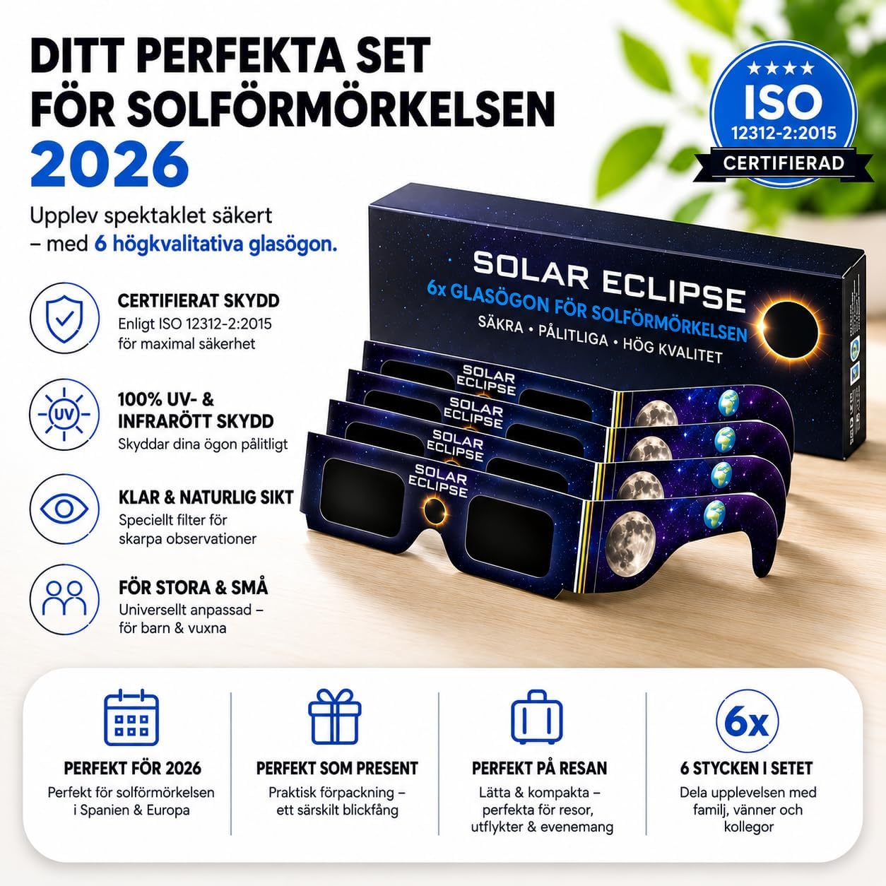Thumbnail 6 de TK Gruppe Timo Klingler solförmörkelseglasögon, 6-pack, ISO 212312-2