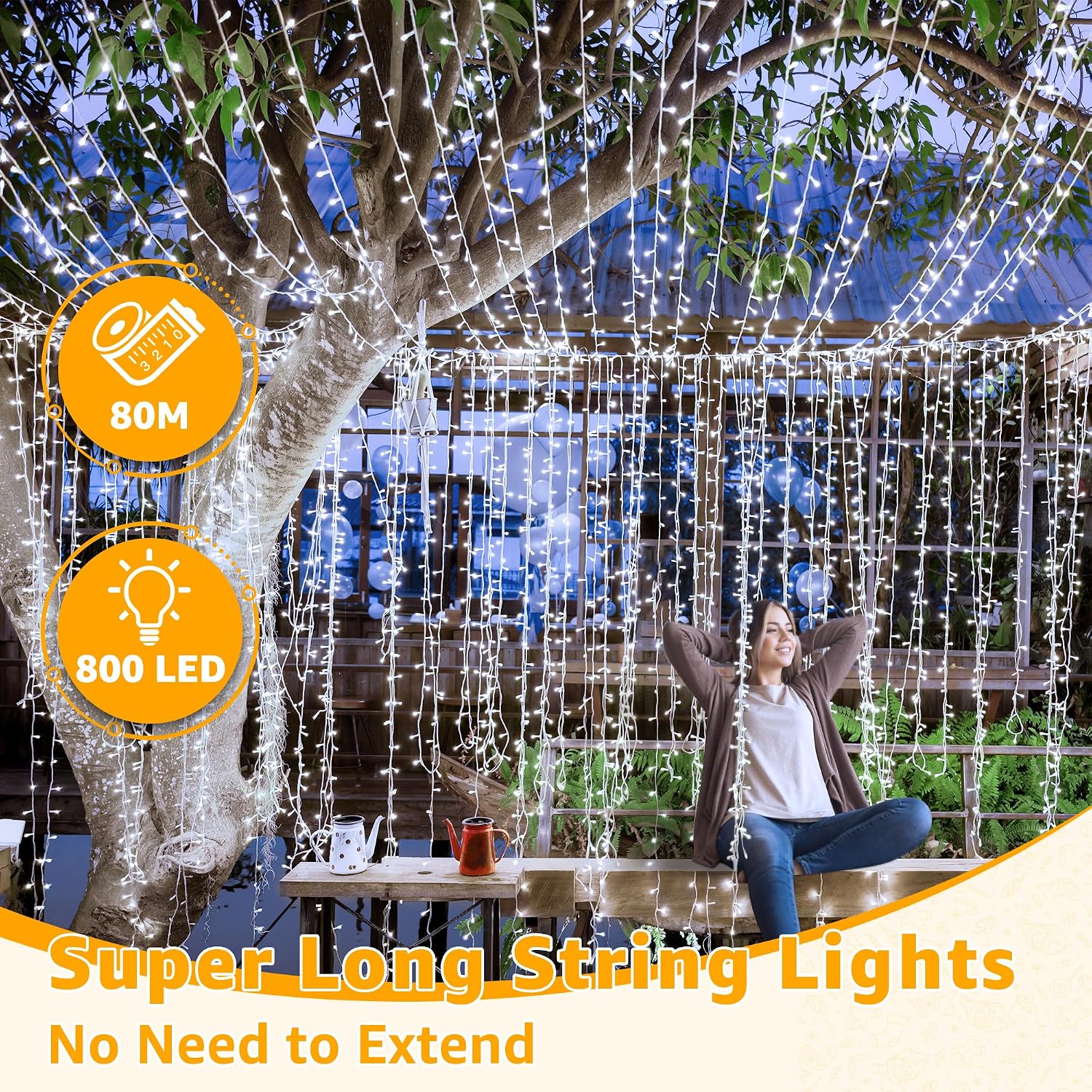 Detalle 2 de Ollny Outdoor 800 LED Fairy Lights 80m ๐