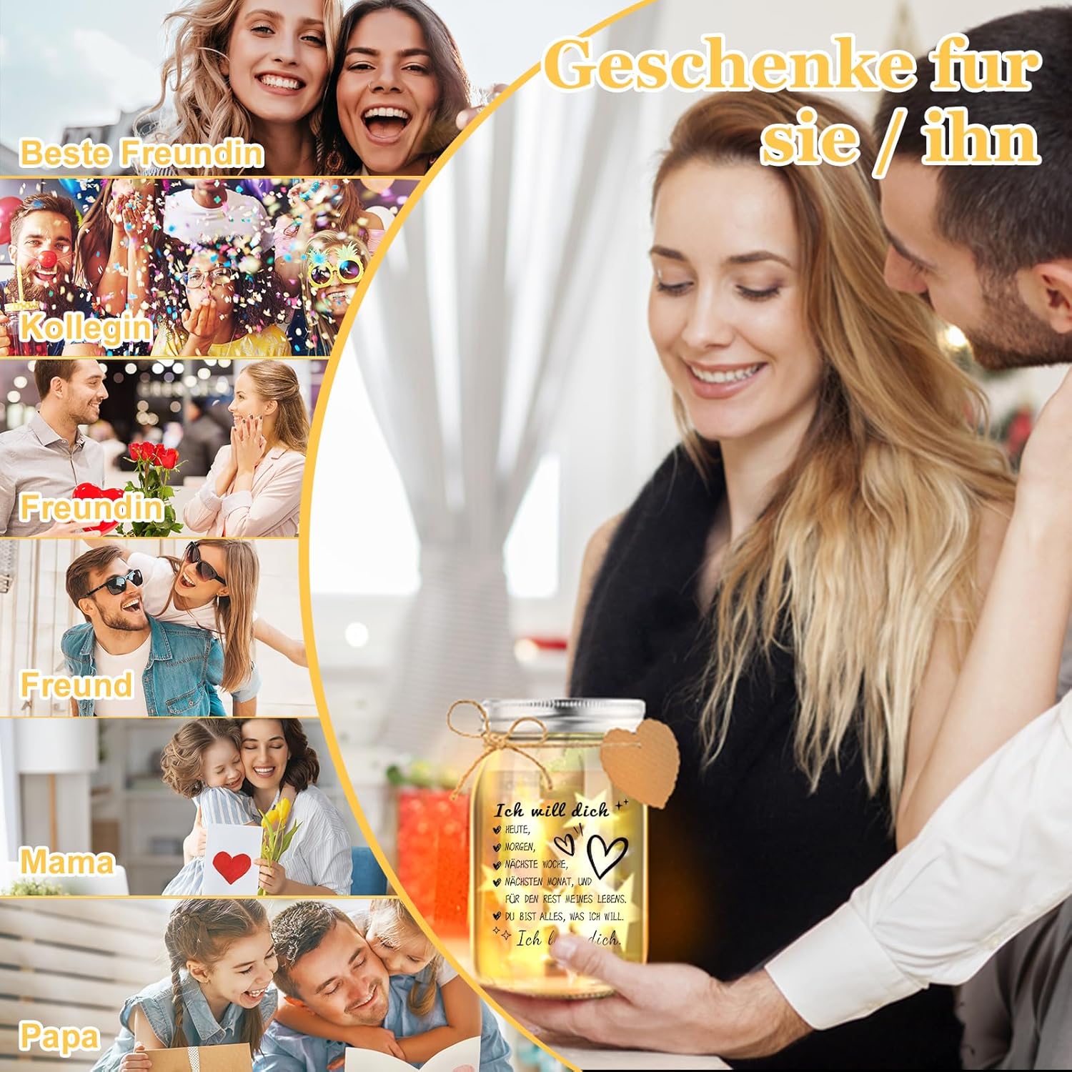 Thumbnail 5 de HSDSH Muttertagsgeschenk – LED-Flaschenlicht als Liebesgeschenk mit Flasche, Lichterkette und Wunschdeko