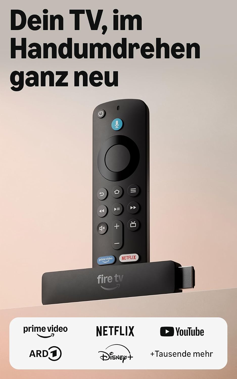 Detalle de Amazon Fire TV Stick HD (neuste Generation) mit Alexa-Sprachfernbedienung – Überblick