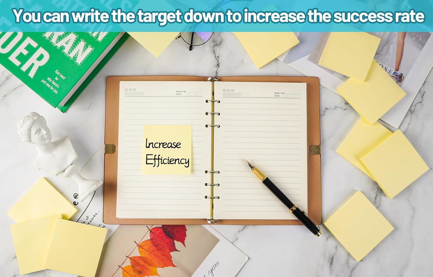 Thumbnail 4 de YEECOK Haftnotizen 76 x 76 mm, gelbe Post-its (16 Blöcke à 75 Blatt, 1.200 Blatt)