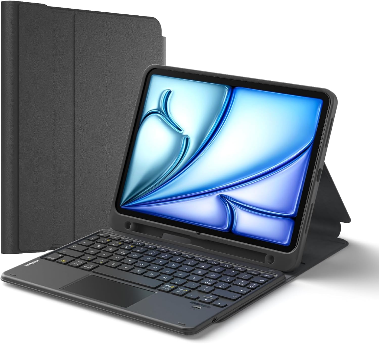 Detalle de Inateck Cover iPad con Tastiera e Trackpad: compatibilità estesa e comodità in un unico accessorio