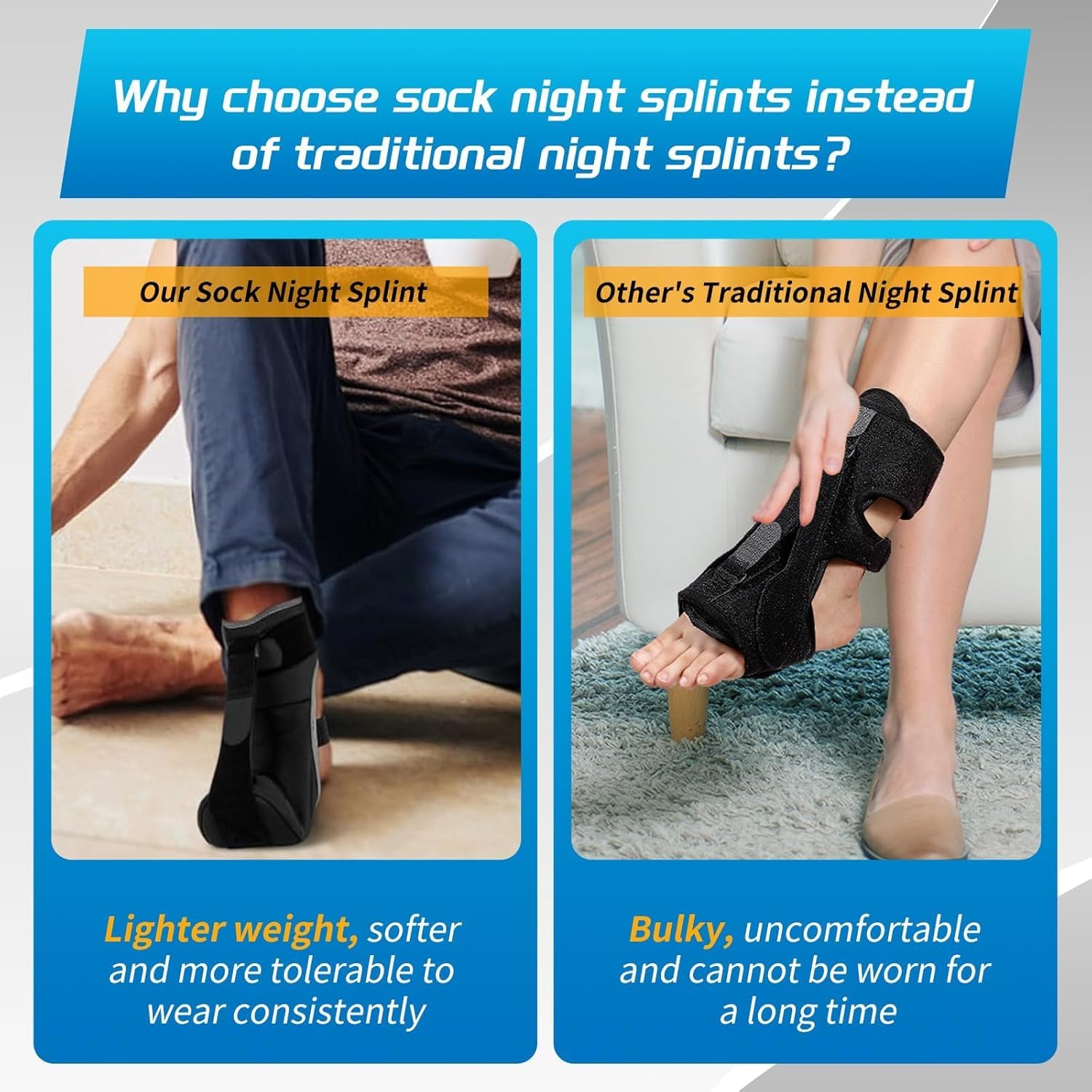 Detalle de Plantar Fasciitis Night Splint Sock, Large