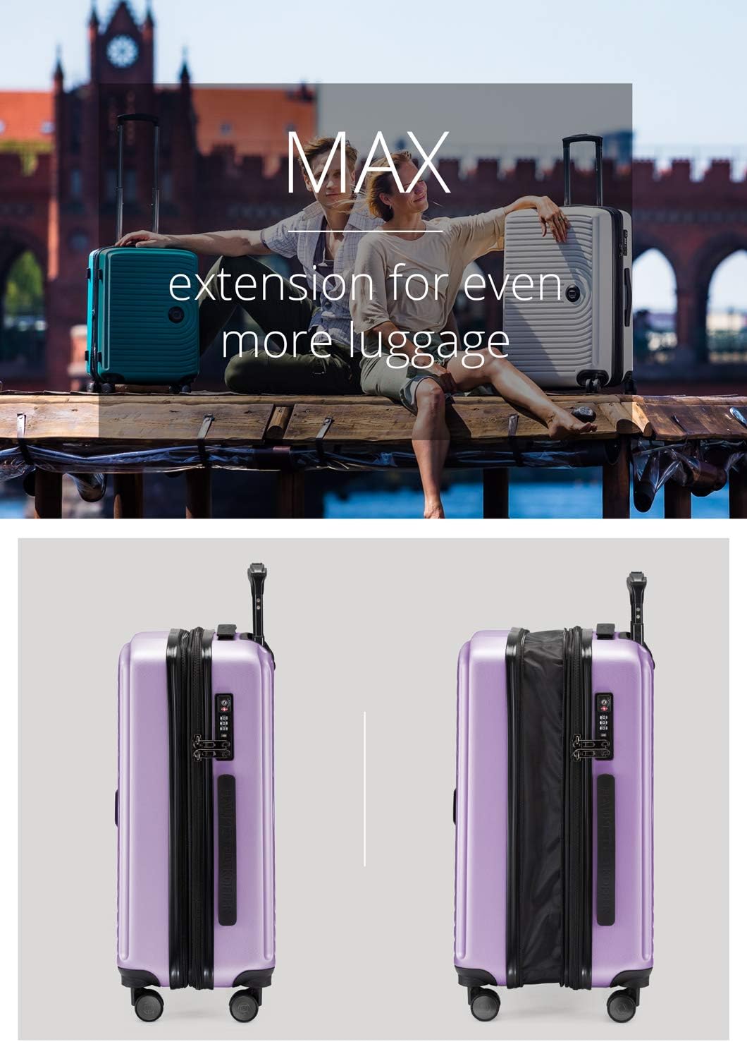 Detalle de Hauptstadtkoffer Mitte Bagage – Valise cabine lilas 55 cm (S) avec extension 8 cm