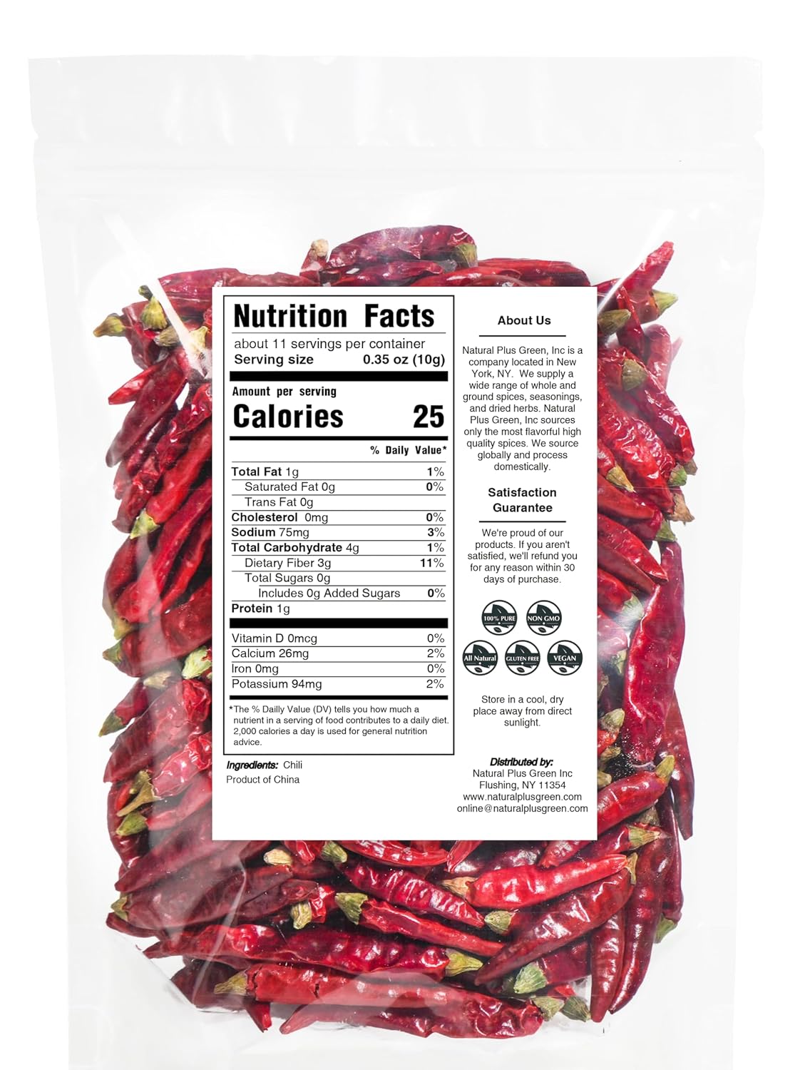 Detalle de Natruen Dried Sichuan Red Chili Pods, 4 oz, Medium-Hot Whole Chilies