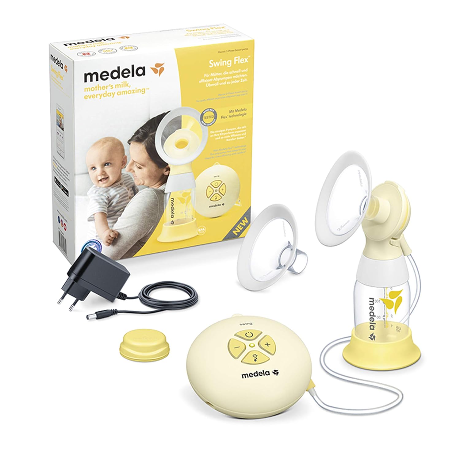 Thumbnail 5 de Medela Swing Flex elektrische Milchpumpe – Kompaktes Design mit PersonalFit Flex Brusthauben und 2-Phasen-Expression-Technologie