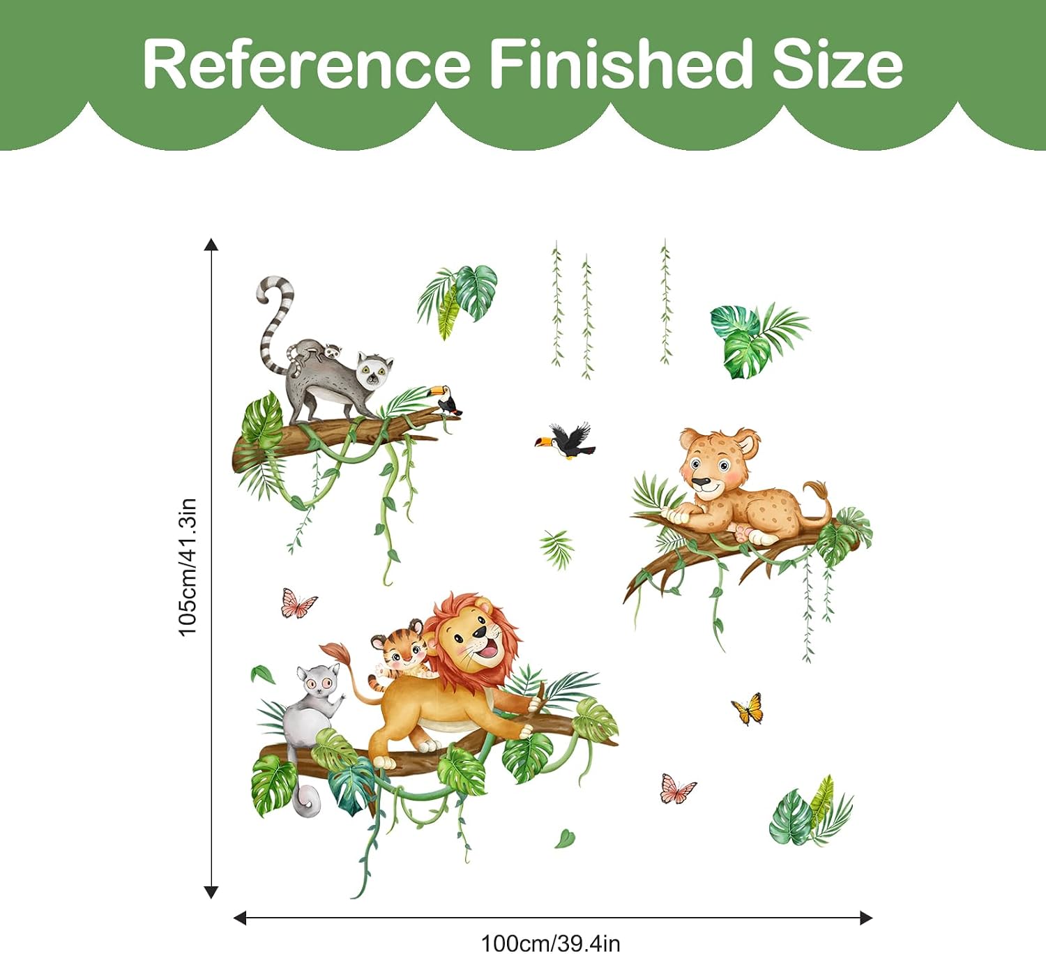 Detalle 2 de Sticker murali animali 100 x 105 cm