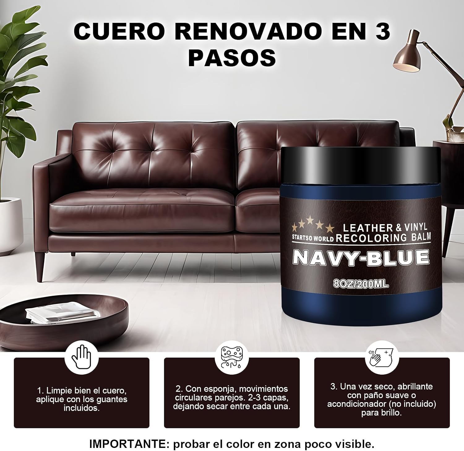 Thumbnail 5 de STARTSO WORLD Kit reparación cuero 200 ml Azul Marino