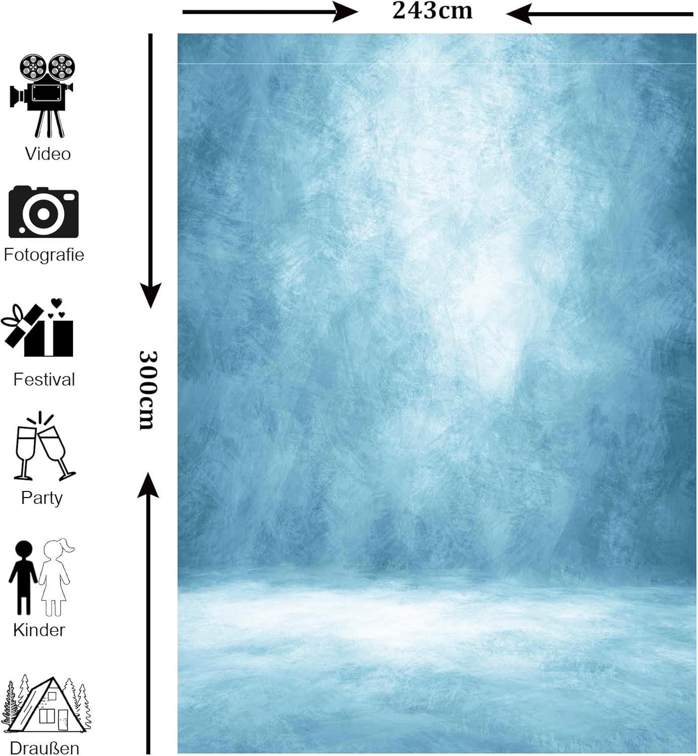 Thumbnail 5 de Abstract Light Blue 8x10ft Backdrop for Portraits and Studio Shoots