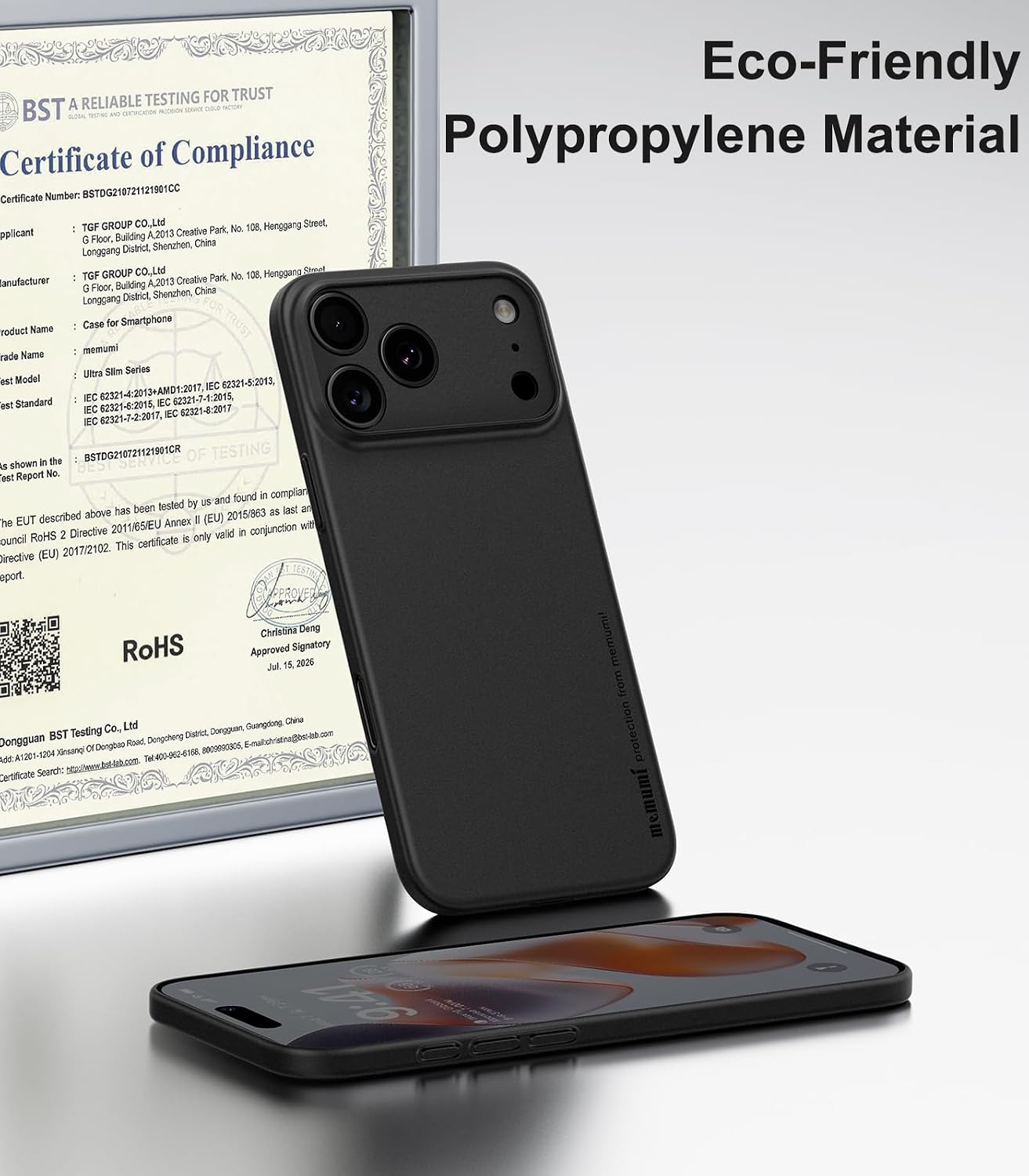 Thumbnail 3 de memumi Ultra Slim-fodral till iPhone 18 Pro Max, 0,3 mm, matt svart