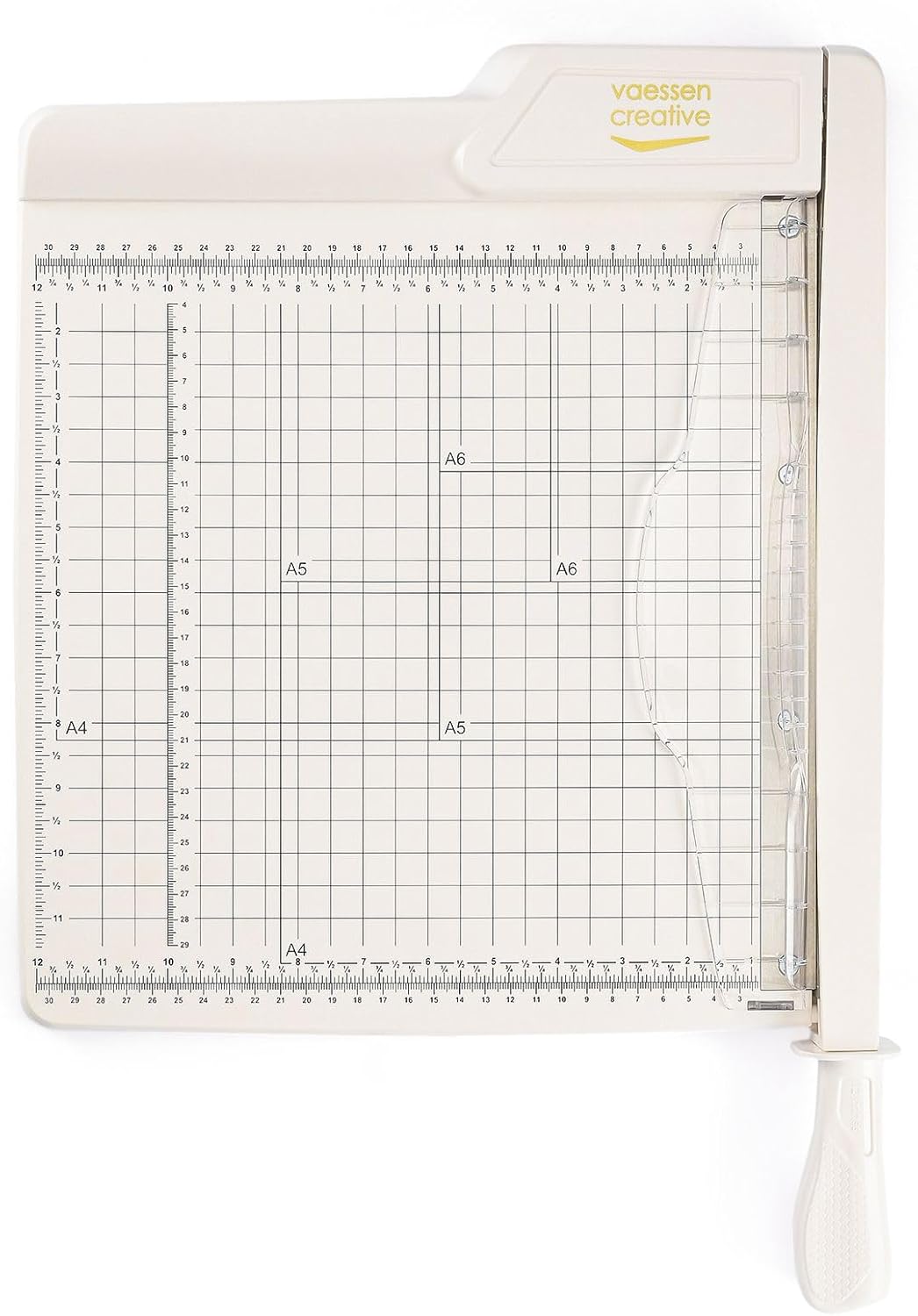 Detalle de Vaessen Creative Massicot Guillotine 30 cm Blanc – Coupe-papier fiable pour scrapbooking