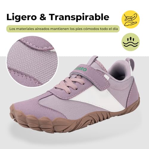 Thumbnail 5 de SAGUARO Zapatillas Barefoot para Niños y Niñas – Morado, 28 EU