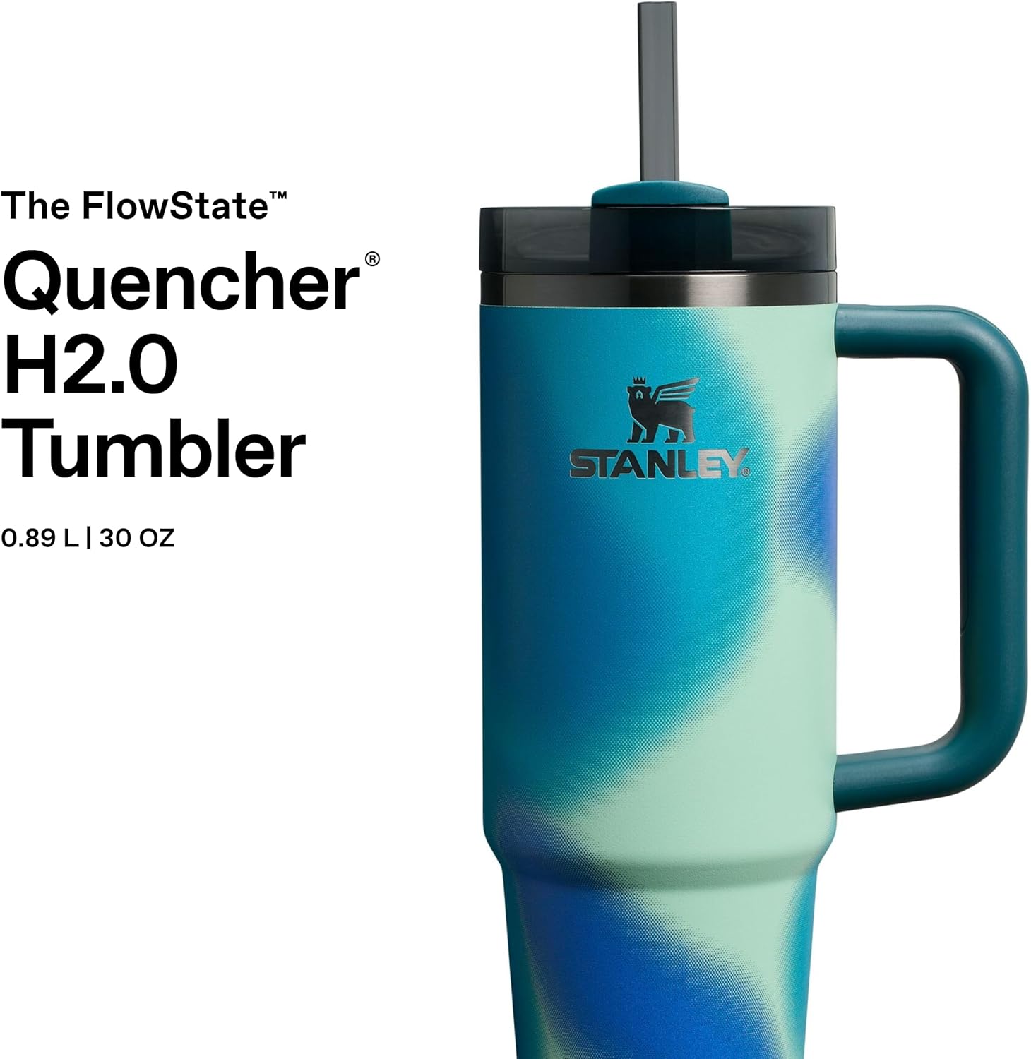 Thumbnail 2 de STANLEY 1913 Quencher H2.0 FlowState borraccia con cannuccia 0,89L Coastal Teal Motion